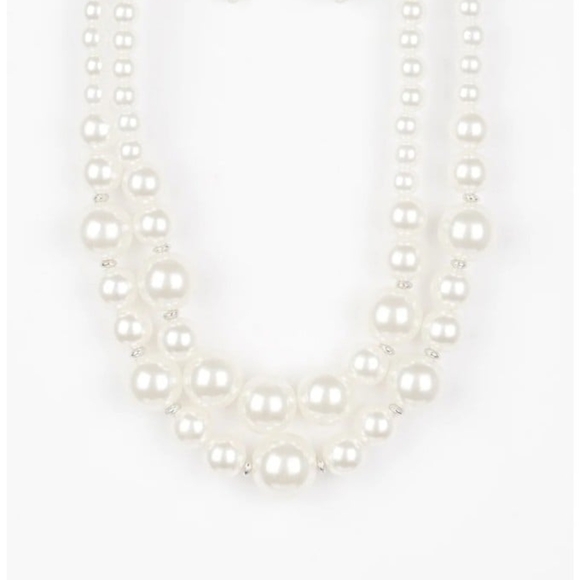 Paparazzi Classic White Pearl Necklace The More The Modest Fashion Jewelry - Picture 1 of 5